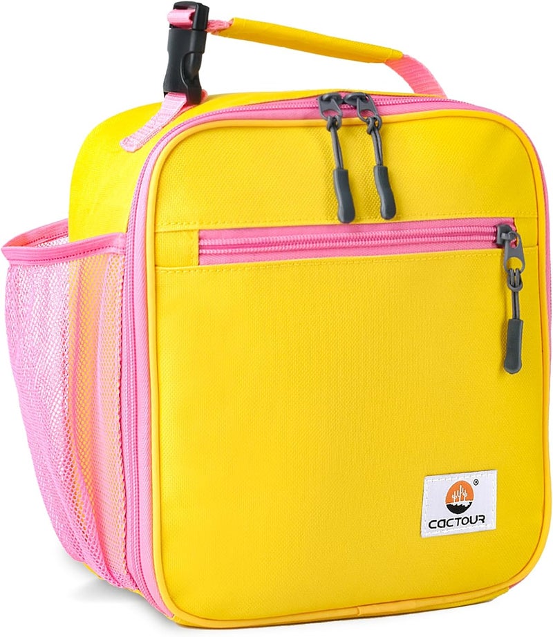 CaCTOUR Lunch Box Kids,Premium Insulated Lunch Bag for Girls Boys,Soft Bag Mini Cooler Back to School Thermal Reusable Lunch Bag for Work School Picnic (Yellow) - Image 1